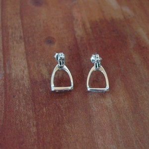 Stirrup Horse Stud Earrings, Horse Sterling Silver, Equestrian Jewelry, Stirrup Jewelry, Horse Lover Gift