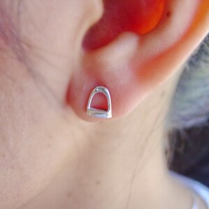tiny stirrup earrings