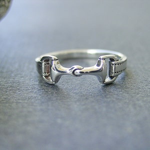 Snaffle Bit Horse Ring Snaffle Bit Sterling Silver Equestrian Jewelry Horse Ring Horse Lover Gift Great Detail Sizes 4 thru 11 image 3