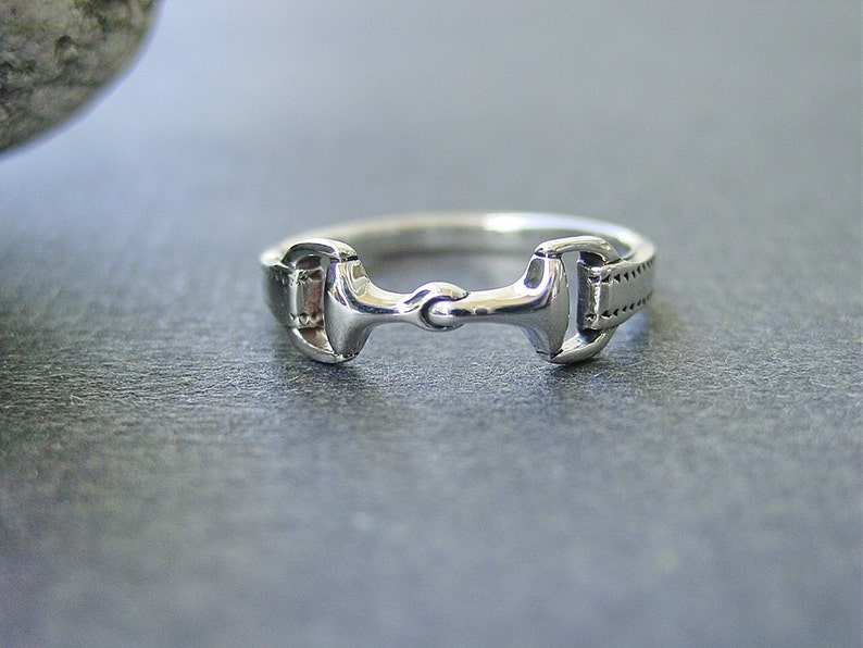 Snaffle Bit Horse Ring Snaffle Bit Sterling Silver Equestrian Jewelry Horse Ring Horse Lover Gift Great Detail Sizes 4 thru 11 image 3