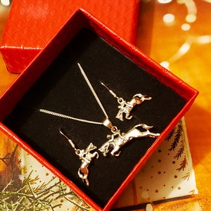 Hunter Jumper Horse Sterling Silver Jewelry, Equestrian Jewelry Set, Show Horse Jumper Jewelry Set