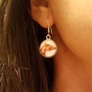 Equestrian Earrings - Horse Head Enamel Earrings - Horse Sterling Silver - Horse Earrings - Equestrian Jewelry - Horse Lover Gifts