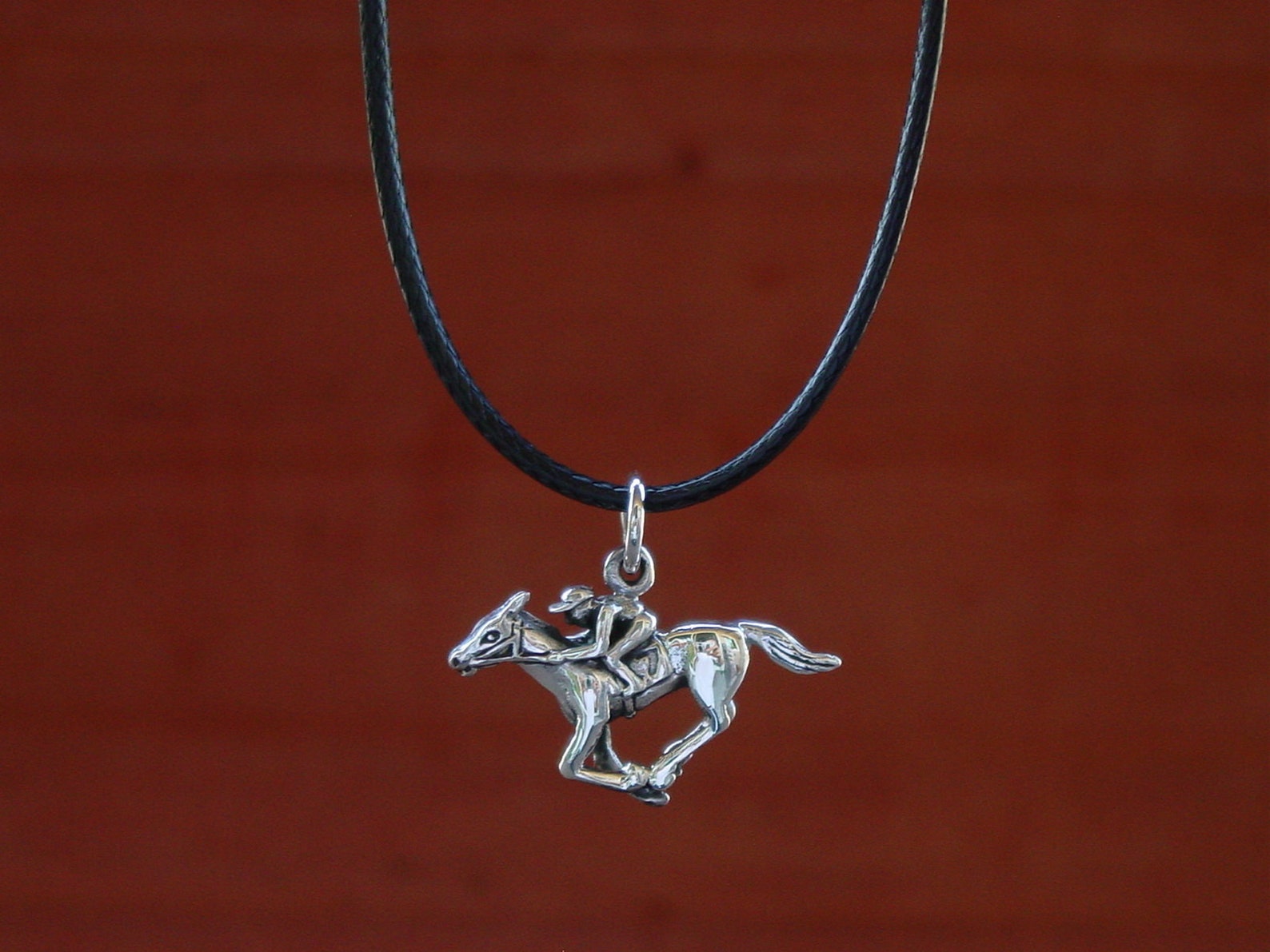 Horse Racing Pendant Horse Sterling Silver Horse Racing Etsy