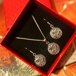 Set of Celtic Horse Pendant and Earrings Sterling Silver Jewelry / Equestrian Jewelry Jewelry Set / Horse Celtic Gifts Set