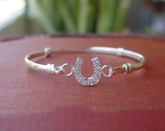 Kleine hoefijzerarmband sterlingzilver - ruitersieraden - paardenarmband 4 kleuren