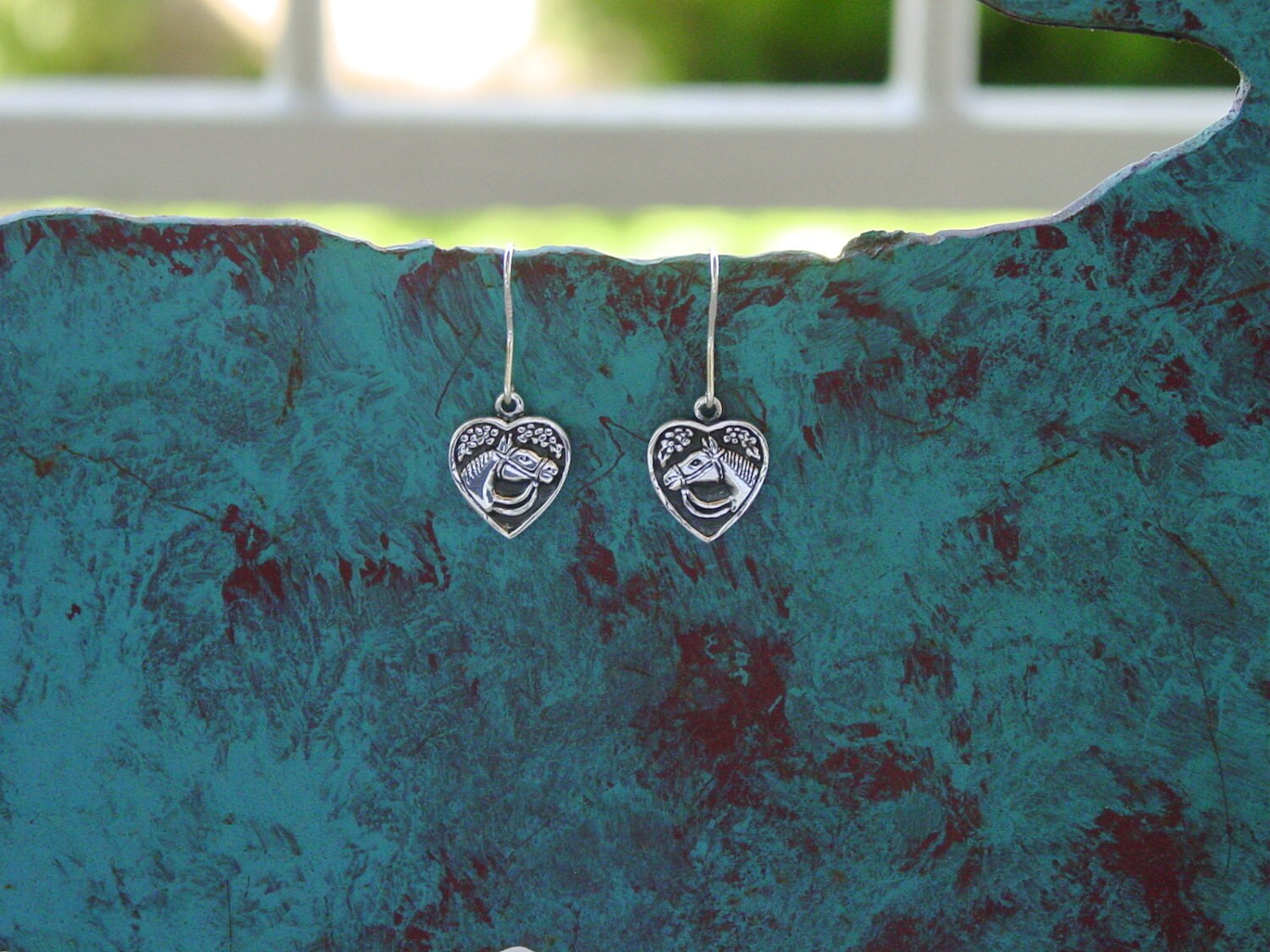 Orecchini a forma di cavallo e ragazza in argento sterling 925, Argento sterling