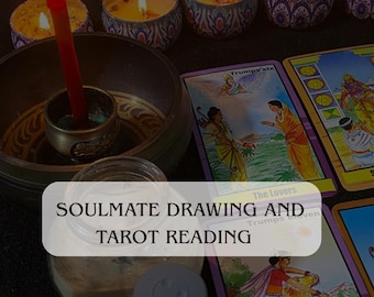 Själsfrändeteckning och tarotläsning samma dag | Sketch av blivande make (digitalt)