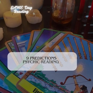 9 predicciones psíquicas en 1 hora / Sin necesidad de hacer preguntas / Lectura intuitiva y de tarot con un 98 % de precisión / Perspectivas espirituales rápidas el mismo día