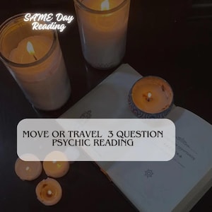Lectura psíquica para mudanzas o viajes: lectura de tarot de 3 preguntas para mudanzas y cambios de vida: orientación psíquica intuitiva y con un 98 % de precisión el mismo día