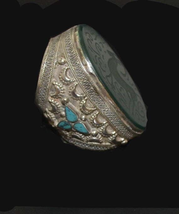 Old Ornate Afghan Signet Ring - image 2