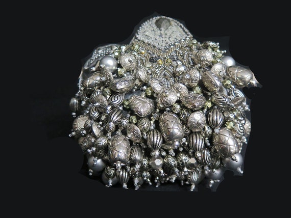 Little Clutch Handbag Covered With An Array Of Br… - image 1