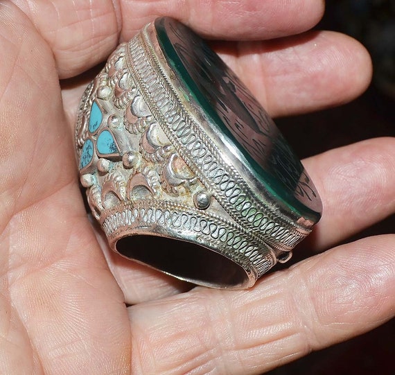 Old Ornate Afghan Signet Ring - image 4