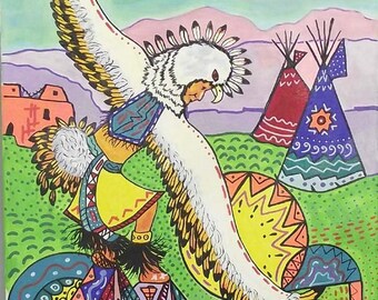 Eagle Dancer painting by Kills Thunder