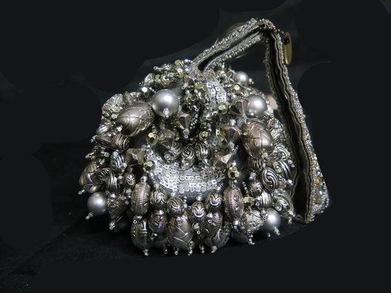 Little Clutch Handbag Covered With An Array Of Br… - image 3