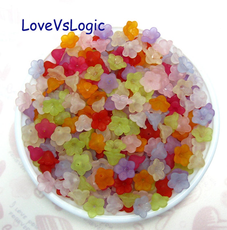 600 Acrylic Flower Beads Wholesale Mix Matte Colors.