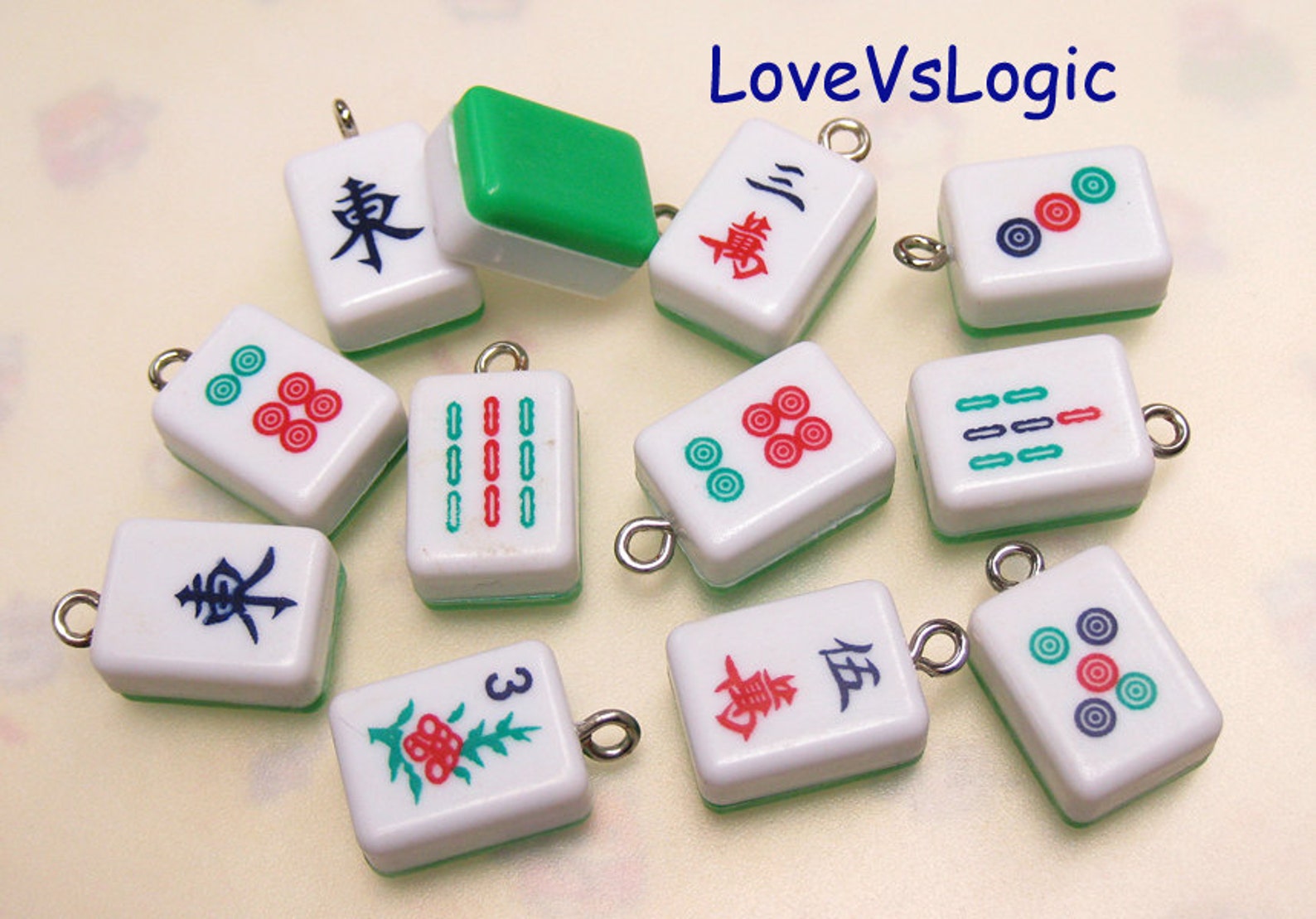 4 Mahjong Acrylic Charms.Mix Styles Etsy