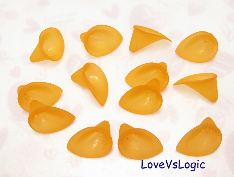 120 Huge Acrylic Calla Lily Flower Beads Matte Dull Dark Orange. Wholesale