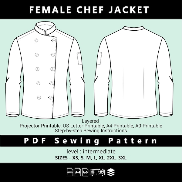 Pattern Chef Wears Restaurant Sewing - Etsy
