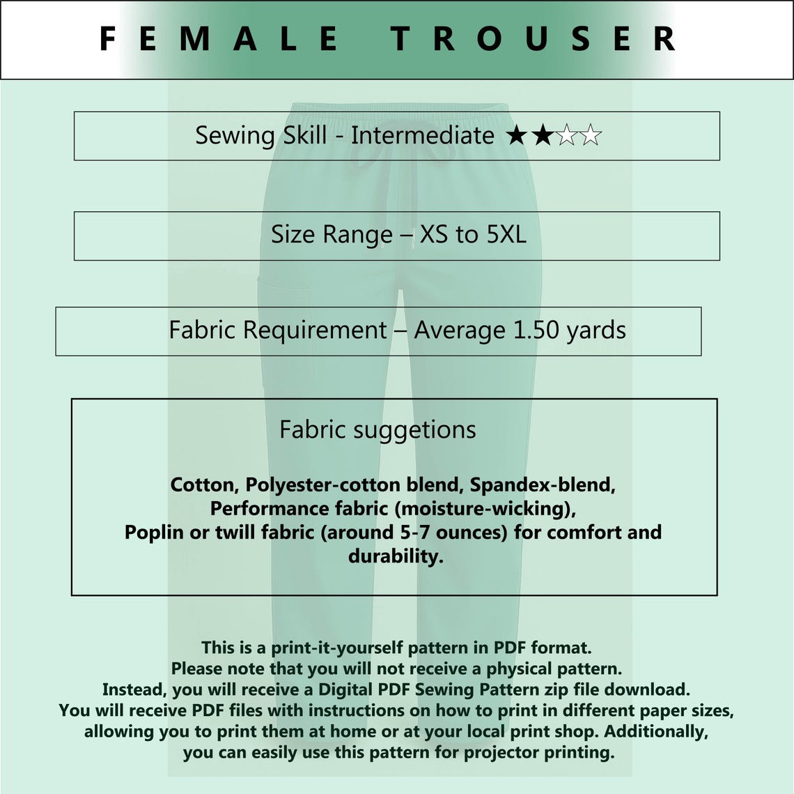 Women's Scrubs Sewing Pattern | Medical Tunic & Trouser | PDF Download ...