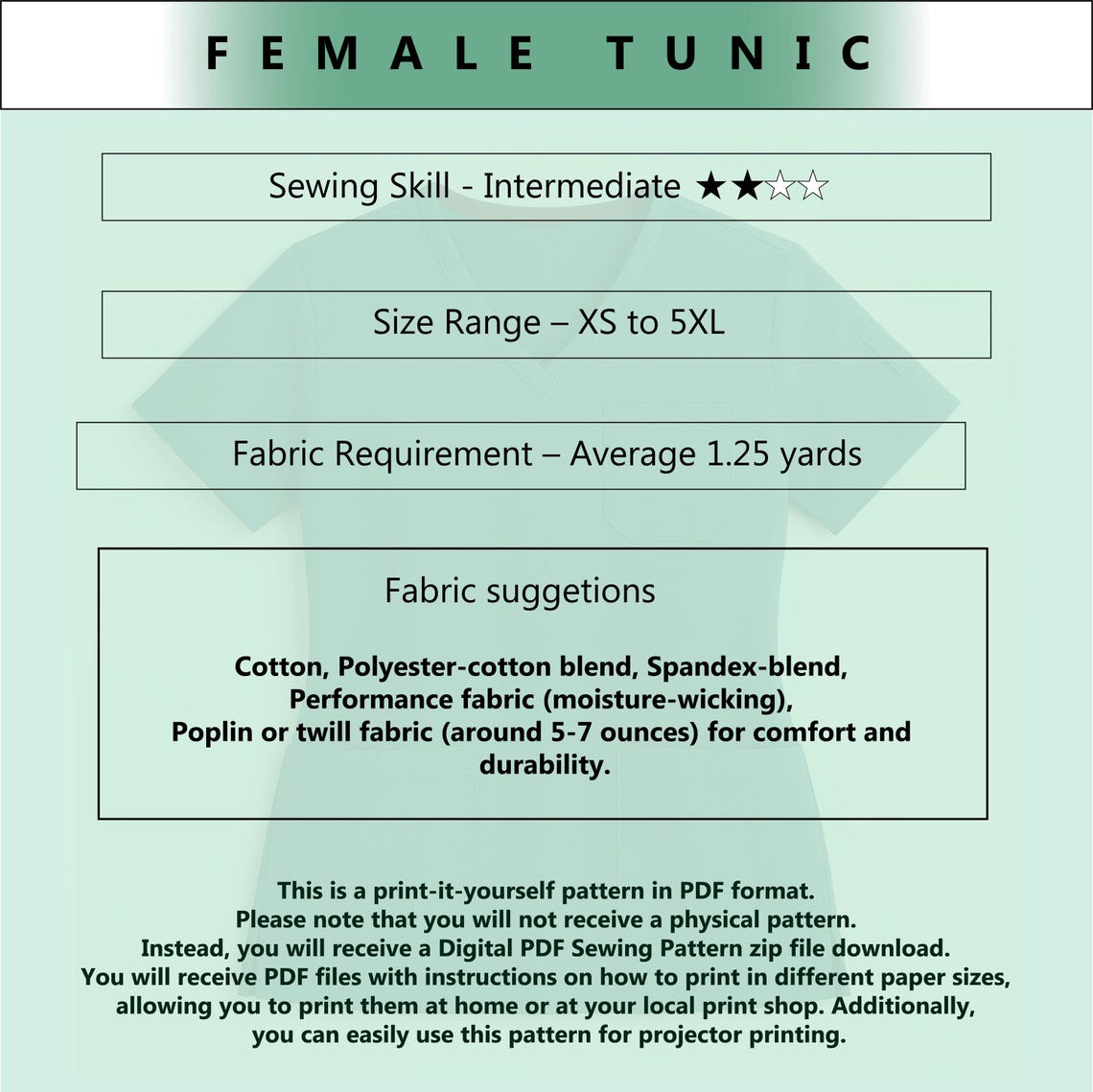 Women's Scrubs Sewing Pattern | Medical Tunic & Trouser | PDF Download ...