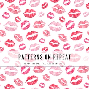 Kisses Lips Seamless Repeat Pattern for Fabric Sublimation, Digital Prints, Seamless Pattern