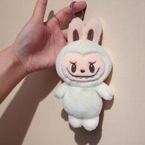 Porte-clés peluche lapin monstres, porte-clés kawaii, pendentif cartable, accessoires anime, décoration de sac fait main, breloques pour sac, cadeau pour tout-petit