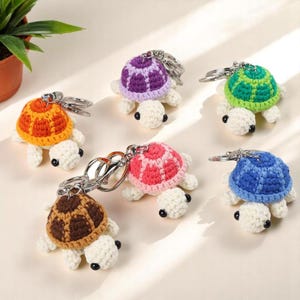 Handmade Crochet Turtle Keychain: Wool Bag Charm
