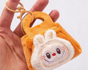 Llavero de conejito de fieltro: minicartera de peluche, colgante para mochila escolar