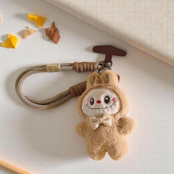 ぬいぐるみバニーモンスターキーホルダー：かわいいバッグチャーム