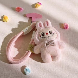 Pluche Bunny Monsters-sleutelhangers, kawaii-sleutelhangers, anime-telefoonriem, schattige telefoonriem, handgemaakte tasdecoratie, tasbedel, peutercadeau