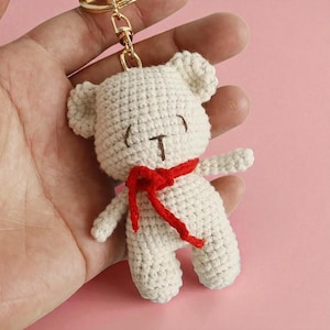 Cute Crochet Beer Keychain, Keychains For Couple, Unique Bag Charm, Trendy Crochet Animal Keychain, Little Friend Gift, Backto School Gift