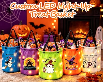 Personalized Custom‑patterned LED Light‑Up Bucket, Gift Pail, Gift Holder, Party Decor