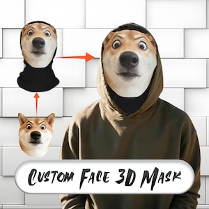 Custom Face Mask Bandana, Personalized Halloween Prank Gift, Reusable Funny Face Cover for Halloween Party