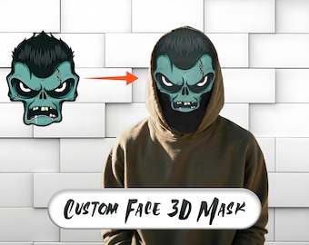 Bandana gezichtsmasker op maat | Gepersonaliseerde grapcadeau voor vrienden | Herbruikbare Funny Face-cover