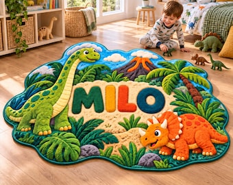 Alfombra infantil 3D irregular con nombre personalizado, alfombra de juegos personalizada para guardería, alfombra temática, regalo para baby shower.