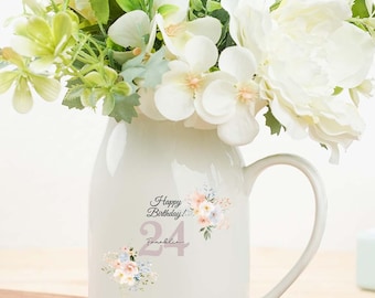 Birthday Gift for Mum, Gift for Nanna, Personalised If nanny's were flowers, Jug Vase, Gift for Mum, Gift for Mom, Grandma, Gift for Her
