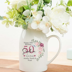Gift for Nanna, Birthday Gift for Mum, Personalised If nanny&#39;s were flowers, Jug Vase, Gift for Mum, Gift for Mom, Grandma, Gift for Her