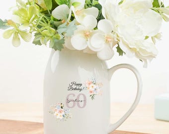 Gift for Grandma, Gift for Nanna, Personalised If nanny's were flowers, Jug Vase, Gift for Mum, Gift for Mom, Grandma, Gift for Her