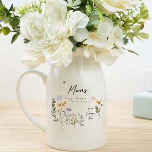 Birthday Gift for Mum, Gift for Nanna, Personalised If nanny&#39;s were flowers, Jug Vase, Gift for Mum, Gift for Mom, Grandma, Gift for Her