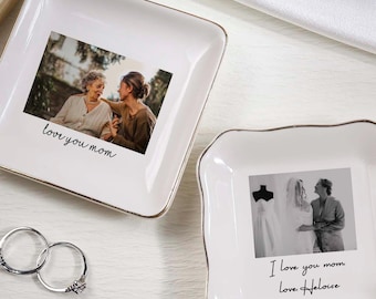 Christmas gift, Mom Gift from Daughter, Custom Photo Trinket Tray, Custom Ring Dish with Picture, Gift for Grandma, Birthday Gift