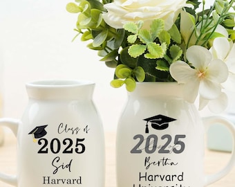 Personalized Graduation Flower Vase,College University High School Graduation Gift,Keepsake For Graduating,Masters Degree Gift,Class Of 2025