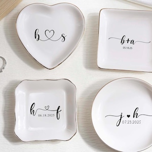 Plato para joyas personalizado, regalos para damas de honor, plato para anillos de compromiso, regalo de cumpleaños para ella, regalo de graduación, regalo de despedida de soltera, regalo para mamá