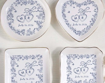 Aangepaste vergrendelde ringschotel, gepersonaliseerd huwelijkscadeau voor stel, verlovingscadeau, sentimenteel cadeau voor bruid, handgemaakte aangepaste ringhouder cadeau