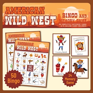 Wild West Bingo Game: Printable Cowboy Party Activity (PDF Download)