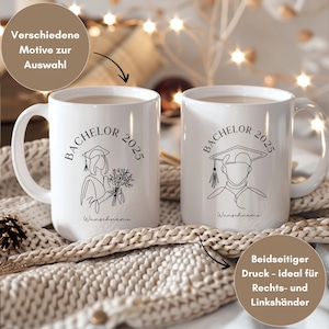 Personalisiertes Abschluss Geschenk Bachelor, Bachelor Geschenk Frau, Geschenk Abschluss Studium, Bachelor Abschluss Tasse, Graduation Tasse