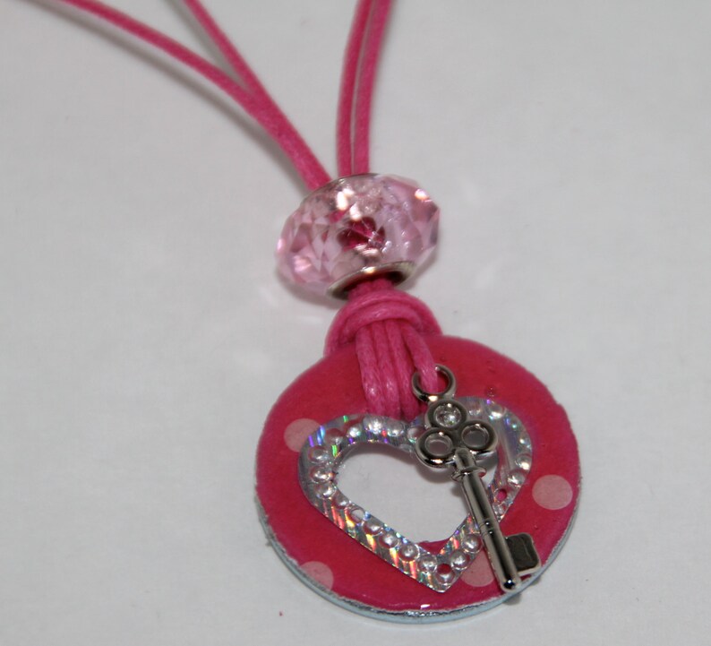 Heart Washer Necklace With Key Charm to My Heart Etsy