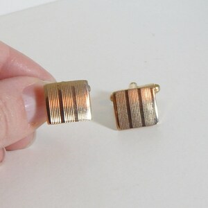 Vintage Cuff Links Men&#39;s Fashion Jewelry 60&#39;s 70&#39;s Gold Metal Cufflinks Vintage Suit