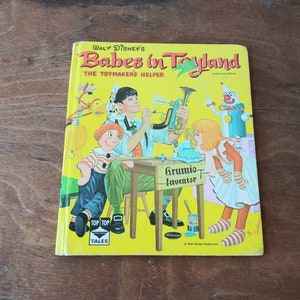 Vintage Book Walt Disney's Babes in Toyland The Toymaker's Helper 1961 Children's Book 60's Mid Century Reading Top Top Tales Whitman