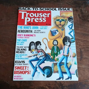 Vintage Magazine Trouser Press November 1978 Rock n Roll Punk Classic Rock The Who Aerosmith Ramones Talking Heads Cars Elvis Stranglers