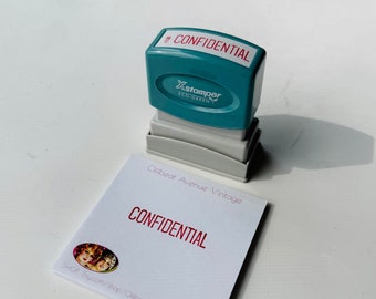 Timbro vintage a pagamento Cuscinetto per timbri autoinchiostrante XStamper Confidential Teal Aqua Forniture per ufficio